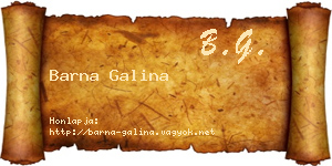 Barna Galina névjegykártya