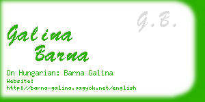 galina barna business card